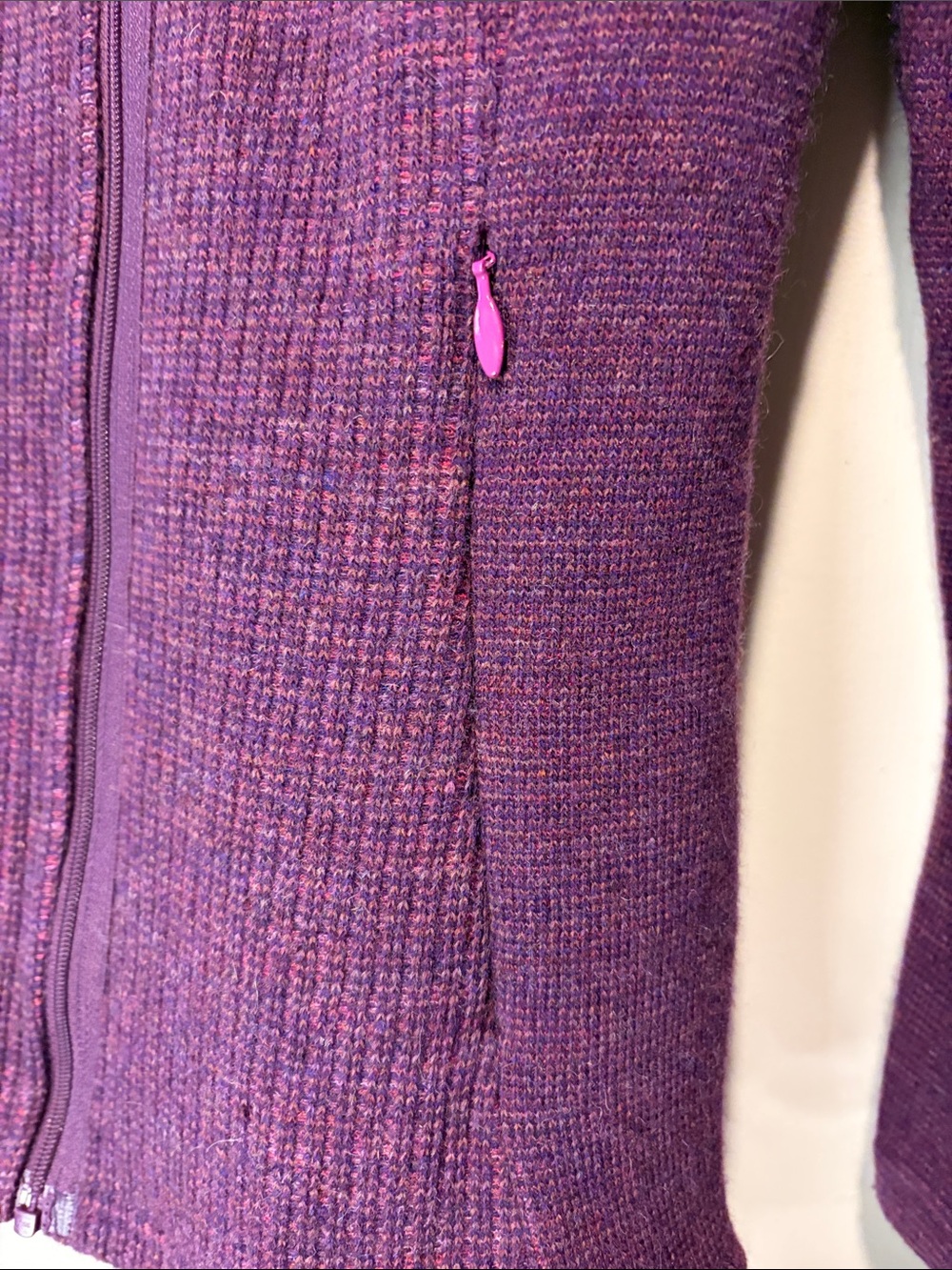 Title Nine Wool Blend Full Zip Sweater Jacket Zip Pockets Purple Outdoors SZ XS - Picture 4 of 8